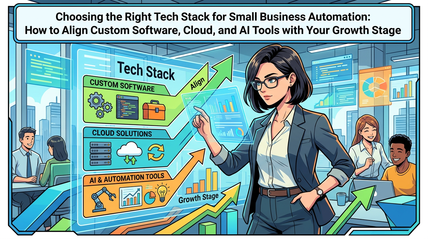 Choosing the Right Tech Stack for Small Business Automation: How to Align Custom Software, Cloud, and AI Tools with Your Growth Stage