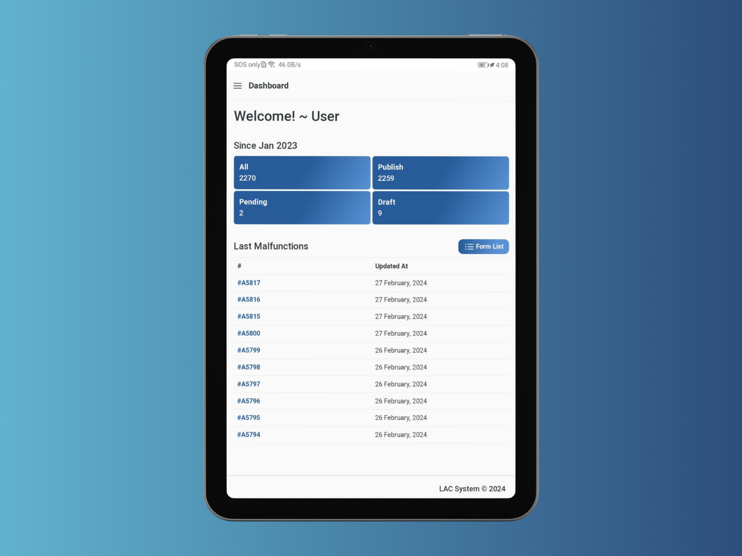 Reporting System7 Reporting System7